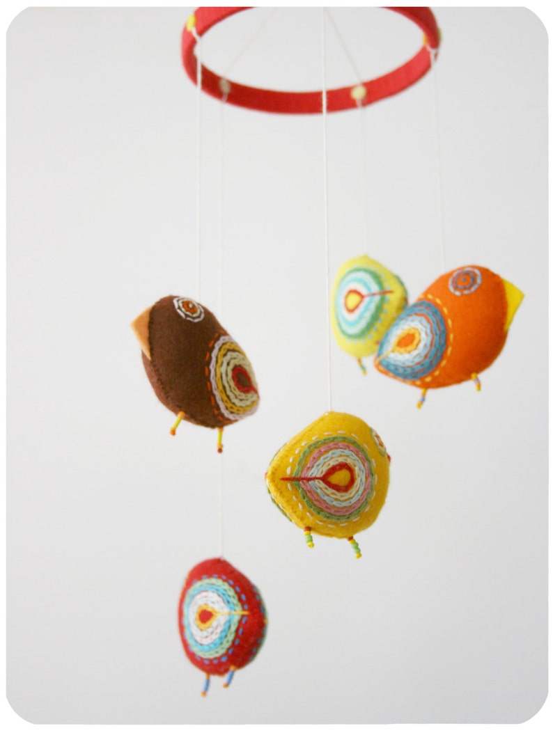 Nursery mobile baby crib mobile felt mobile bird mobile Etsy
