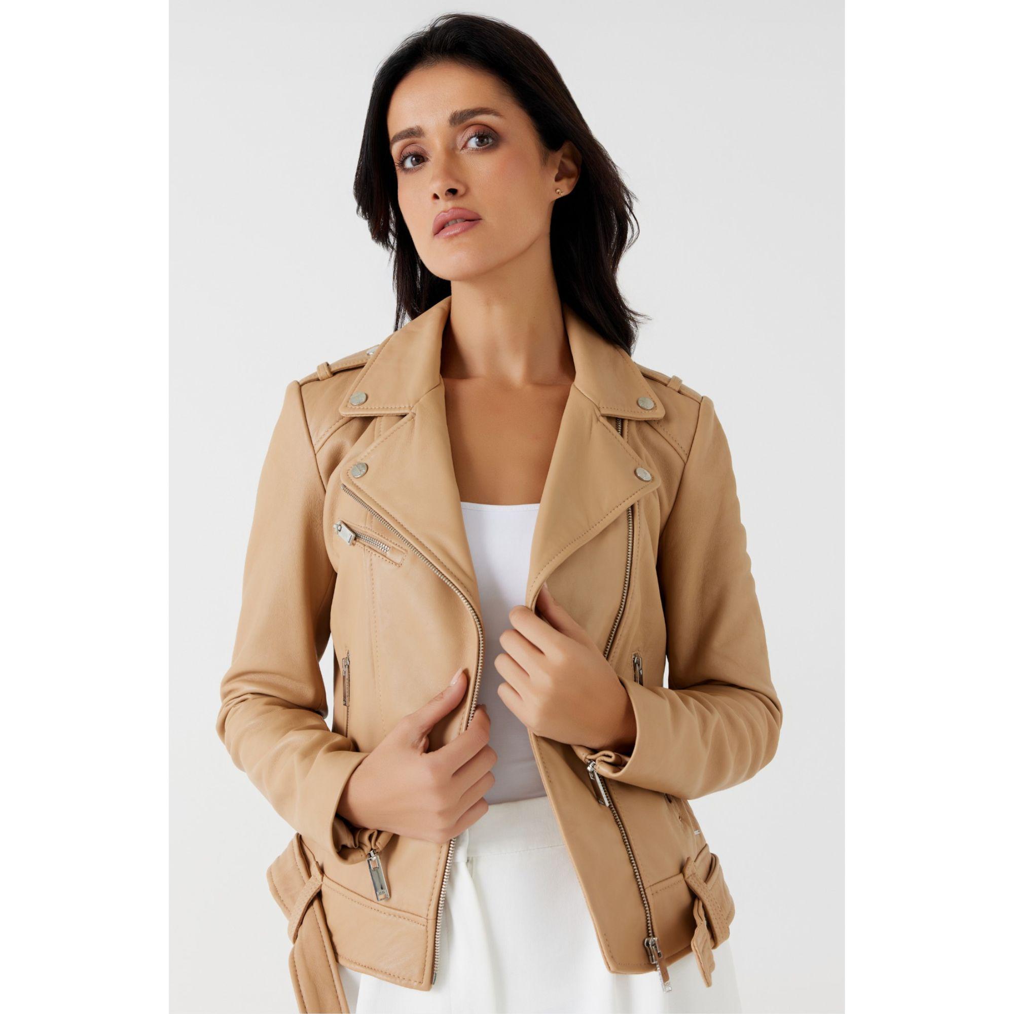 Smart Casual Hellbraune Lederjacke Kombinieren Rifugio Lederjacken