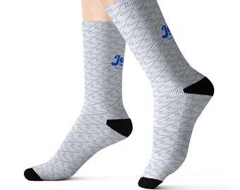 Jersey Beach Club ™ Unisex-Socken mit Sublimationswellenstich | Spaß Sommer, einzigartige und lässige Strand-Liebhaber Alltagssocken