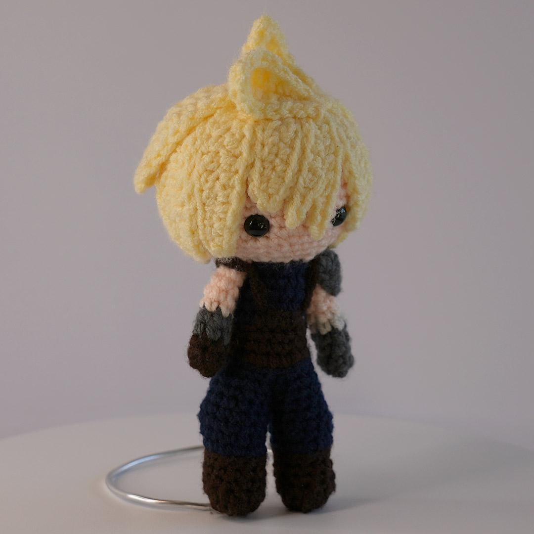 Cloud Strife - Final Fantasy VII Crochet Chibi Plush. 7 Inch Plush