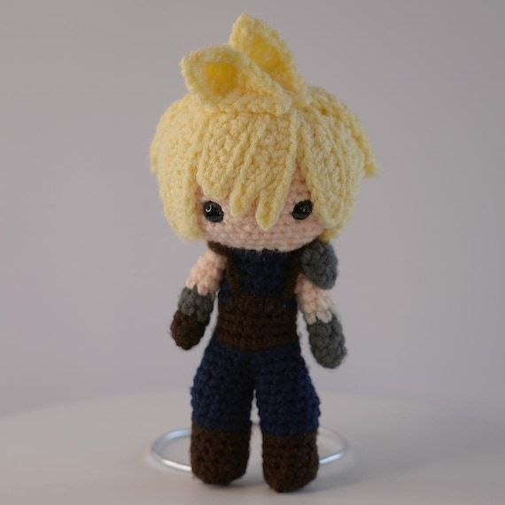 Cloud Strife - Final Fantasy VII Crochet Chibi Plush. 7 Inch Plush