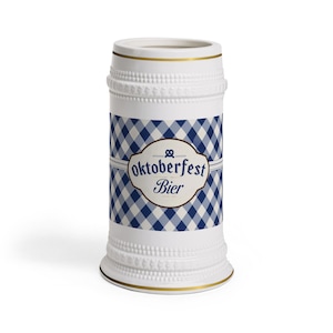 Oktoberfest Beer Stein Mug, Oktoberfest Party Decor, Beer Lover Gift, Unique Drinkware, German Pretzel Mug, Celebration Stein