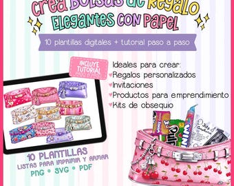 Luxury Paper Bag Template | Printable Gift Bag | DIY Paper Bag Kit | Luxury Bag Printable | Bolsas de Lujo para Imprimir