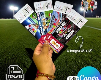 Editable World Cup 2026 Ticket | World Cup Invitation | Canva Editable Template | Digital Download | Editable Birthday Coupon