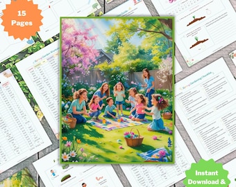 Gardening and Outdoor Activities Guide for Kids and Adults, Worksheets, Printable Outdoor Activity, Garden Resources,  Gardening Learning