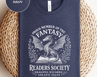 Comfort Colors Dragon Book T-Shirt: Fantasy Readers Society Tee