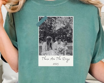 Personalized Photo Comfort Colors Shirt | Custom Polaroid Family Tee