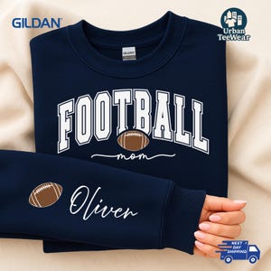 Personalized Football Mom Sweatshirt: Custom Name Game Day Shirt
