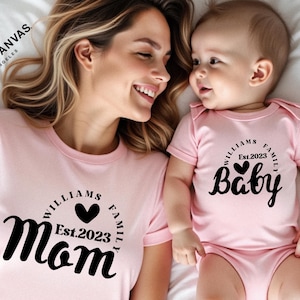 Personalized Family Shirts: Matching Mom Dad Baby Tees, Custom Name & Year
