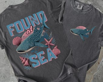 Whale Shark Found at Sea Comfort Colors Graphic T-Shirt, Ocean Lover Retro Sea Life Tee, Vintage Aesthetic Marine Biology Shirt