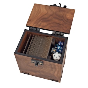Handmade Walnut MTG Deck Box: 120+ Sleeved Cards, Token Pocket