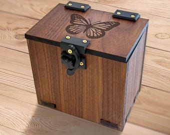 Card Deck Box: Monarch Butterfly Theme, 100+ Sleeved Cards, Dice Tray, Lorcana / MTG