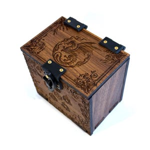 MTG Commander Deck Box: Dragon&#39;s Magic 100+ Cards, Dice Tray, Handmade Walnut