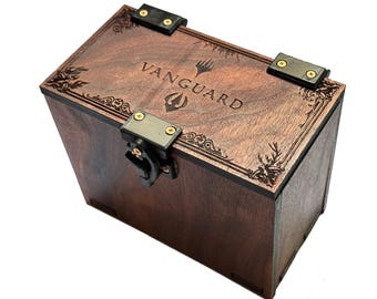 Vanguard Deck Box, Planechase, Magic The Gathering, Walnut Wood, Hinge & Latch
