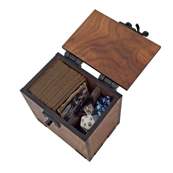 MTG Handmade Deck Box: 100+ Cards, Dice Tray, Commander EDH Trading Card Box