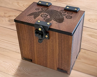 Pudełko na talie kart MTG: motyw Dandân Forgetful Fish, ponad 100 kart, tacka na kostki