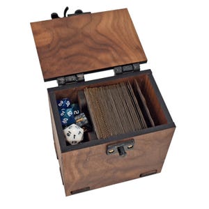 Handmade Walnut MTG Deck Box: 120+ Sleeved Cards, Token Pocket