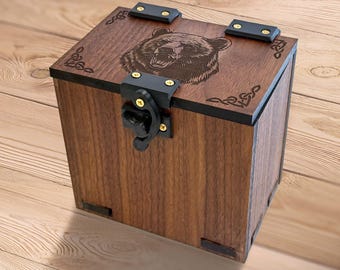 MTG Deckbox: Bären-Thema, über 100 Karten, Würfeltablett (ohne KI)
