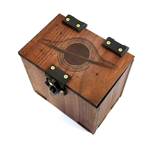 Handmade Walnut MTG Deck Box: Edge of Eternities, 120+ Sleeved Cards