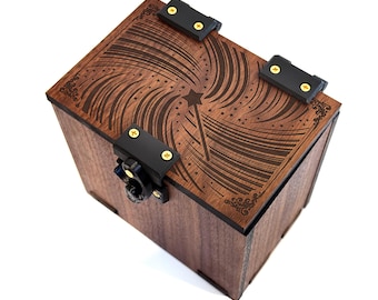 Lorcana Handmade Deck Box: 100+ Cards, Dice Tray, Magic Wand Lorcana Theme