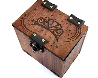 Lorcana Handmade Deck Box: 100+ Cards, Dice Tray, Princess Theme