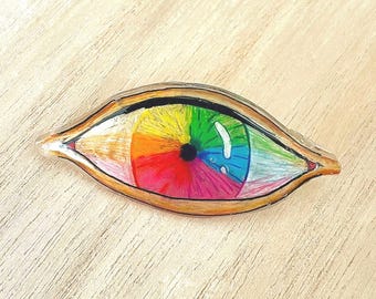 Eye | handmade shrink plastic | Eye and eyeball customized Pin