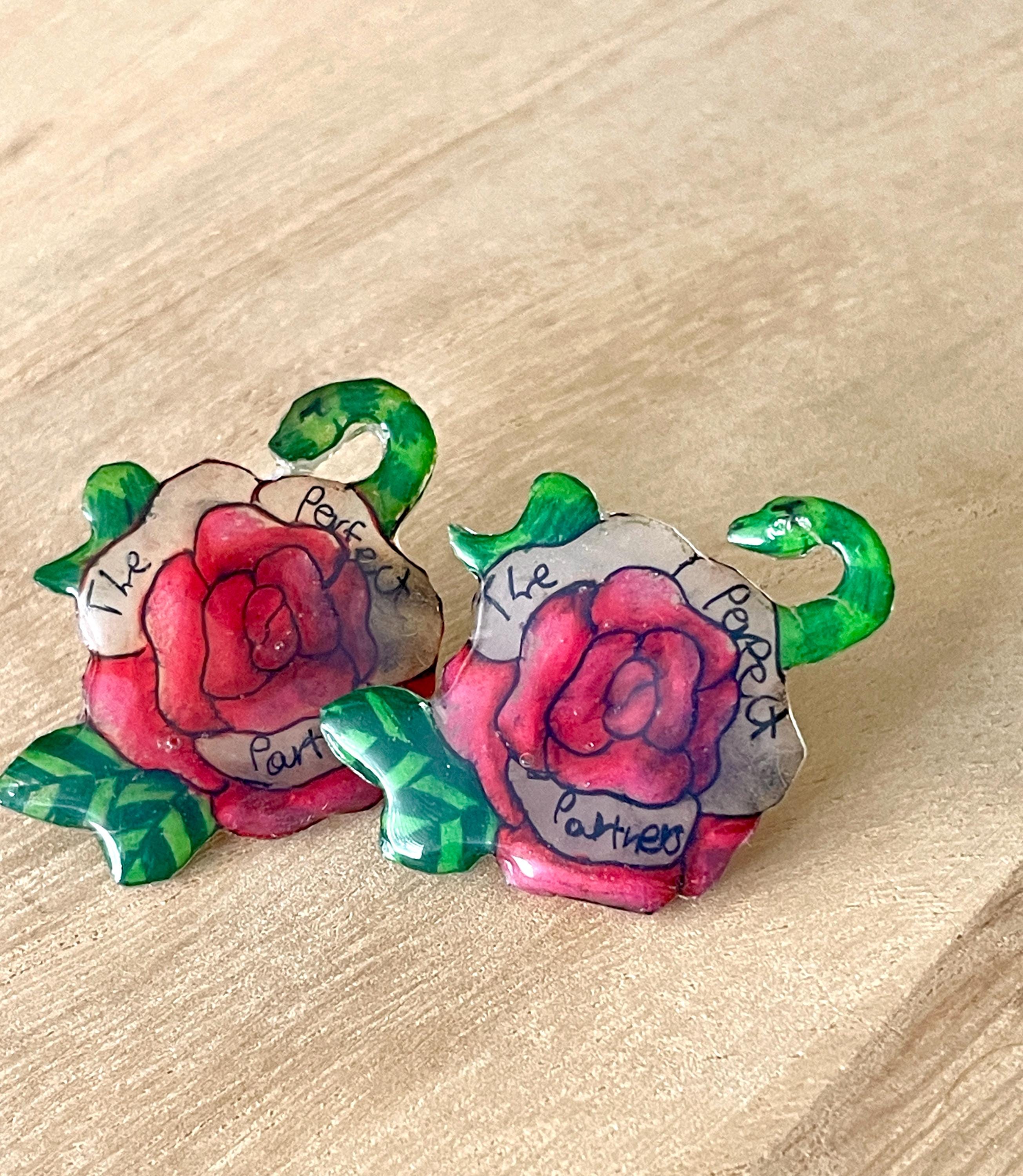 The Perfect Partners | Rose w/Viper Pair Unique Pin