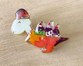 Icecreamosaurus | Ice cream dinosaur pin shrink plastic handmade