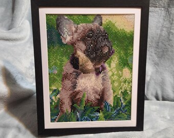 Afgewerkte/ingelijste diamanten stippen – Franse Bulldog
