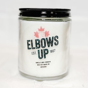 ELBOWS UP, kanadischer Stolz 8 Unze Kerze