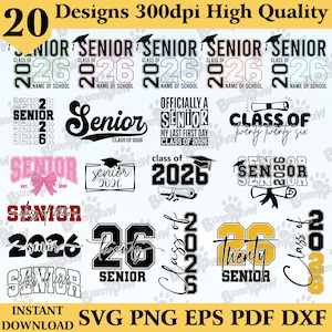 Class of 2026 Senior - 2026 Graduation Png - Senior 2026 Shirt - Senior Mom Svg - Digital File - Instant Download