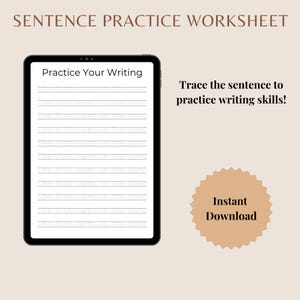 Printable Sentence Writing Worksheet, Write the Sentence Worksheet, Practice Writing Activity, 1st-3rd Grade ELA Worksheet