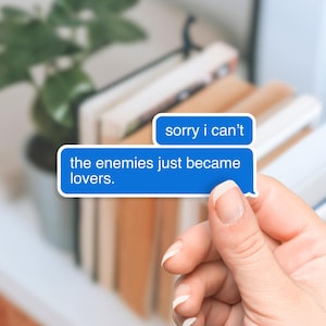 Bookish Sticker - Funny Message Bubble Sticker - Sorry I Can't Enemies Are Lovers - Waterproof Sticker - Kindle Case Insert Tumbler Laptop