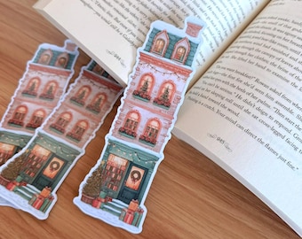 Cozy Christmas Bookshop Bookmark: Die-Cut