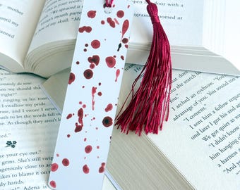 Blood Splatter Thriller Metal Bookmark - Creepy Dexter Serial Killer True Crime Horror Dark Academia