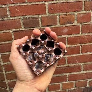 Handcrafted Ashtray with Metal led - Stylish and Functional, Perfect for Home or Office Decor copper color