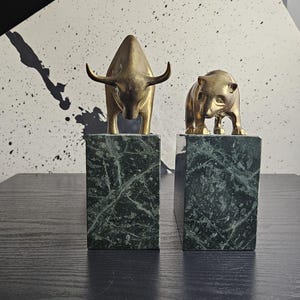 Pair of Vintage Bronze Bookends - Solid Metal Book Holder - Retro Office Decor - Unique Gift for Readers&quot;