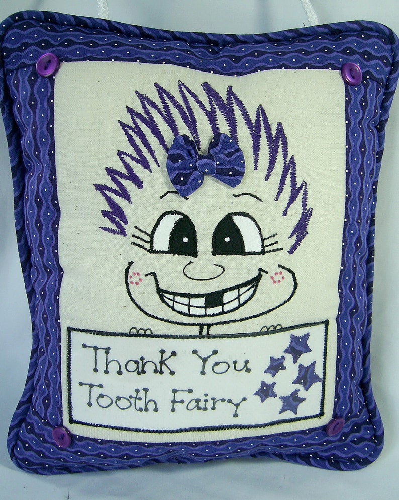 Tooth Fairy Pillow for Girl PinHead Happy FaceTM image 2