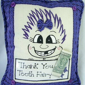 Tooth Fairy Pillow for Girl PinHead Happy FaceTM image 1