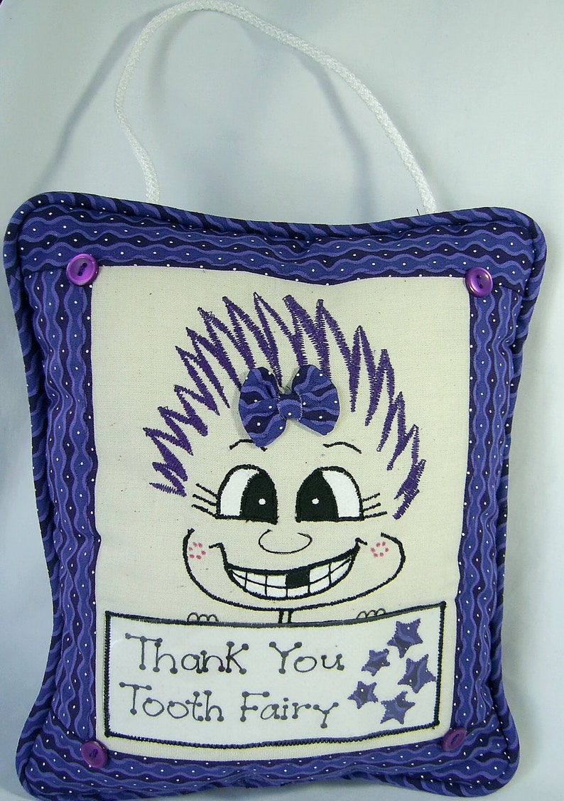 Tooth Fairy Pillow for Girl PinHead Happy FaceTM image 3