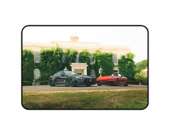 Luxury Sports Cars Desk Mat | Exotic Car Photo Mousepad (Mercedes AMG Purespeed and Mercedes AMG GT63Pro Motorsport Edition)