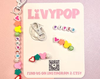 Personalized Bag Charm Kit-DIY Bag Charm-Kids Party Favor-Colorful