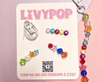 Personalized Bag Charm Kit-DIY Bag Charm-Kids Party Favor-Jewels