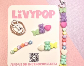 Personalized Bag Charm Kit-DIY Bag Charm-Kids Party Favor-Pastels