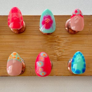 Custom Hand Painted | Reusable | Summer Aura Blooming Flower Design Gel Press On Nails | Faux Acrylic Nails | Gel Nails | Press On Nails