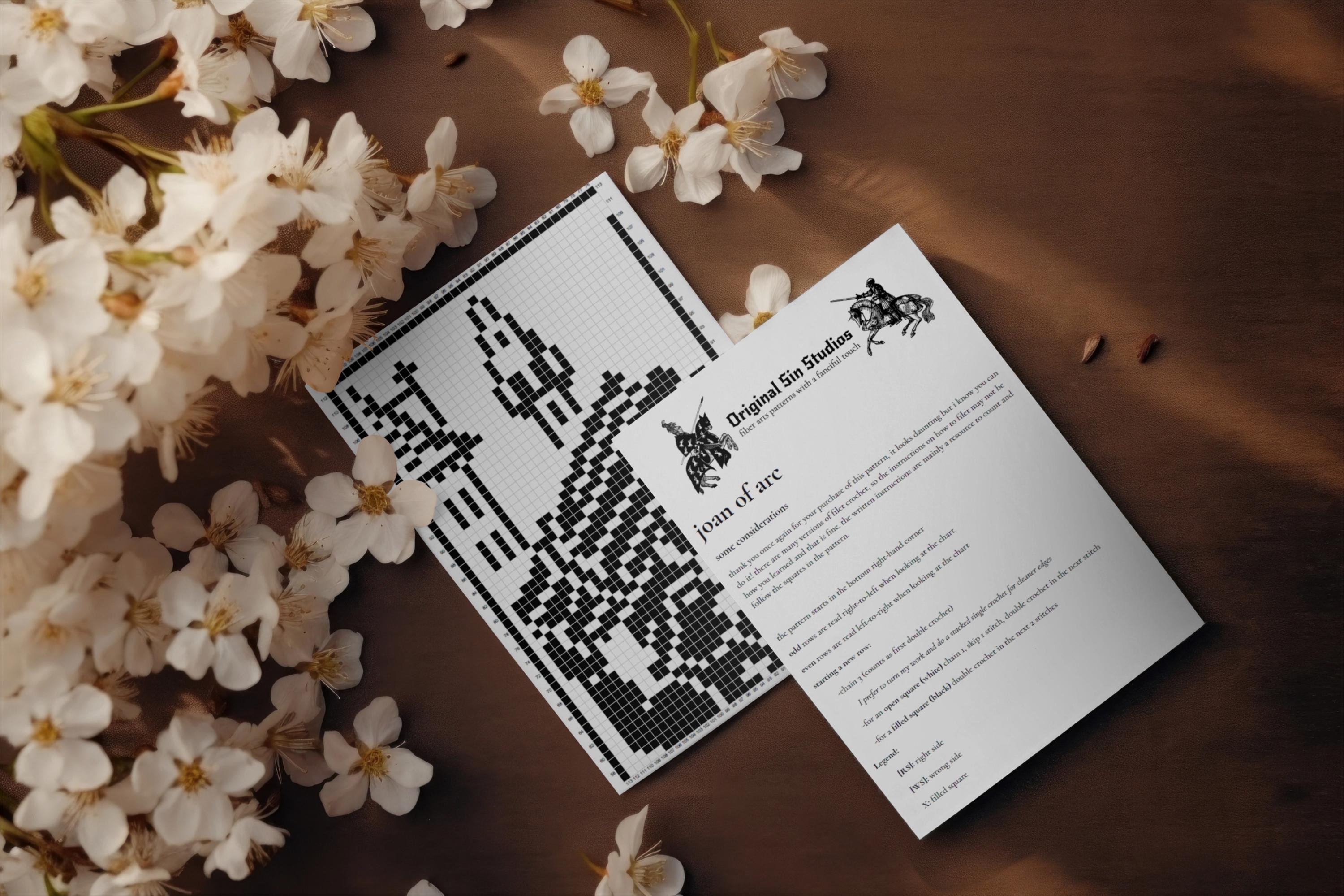 Joan of Arc Pattern - Filet Crochet Pattern - Tapestry Crochet
