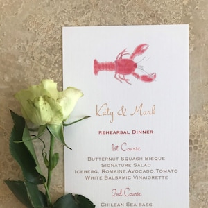 Menù elegante per eventi Lobster Art, Menù personalizzato, Vita marittima, Menù per cena di prova, Menù per vita costiera, Cena in spiaggia, Aragosta al forno