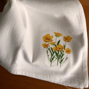 Butterblume Blumen Servietten, Stoffserviette, Baumwoll Mehlsack, Serviette 2er Set, Esszimmer Dekor, Floral, Hochzeit Servietten, Gärtner Geschenk