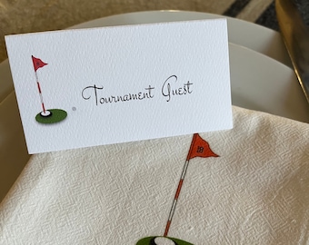 Golf Seating Cards, Tented Name Cards, Golf Tournament Luncheon, Food Label, Golf Theme Event, Golfer birthday party,Blank Seating Cards
