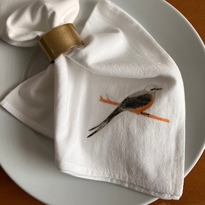 Bird,Scissor Tailed, Napkins, Flour Sack Cotton, Set of 2 Gift, Audubon, Outdoor Wildlife, Garden Party, Texas Bird, Oklahoma, Bird Watchers